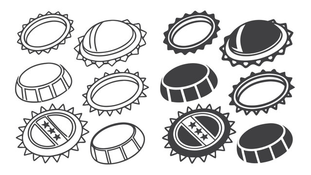 Set of bottle caps, vector illustration