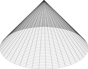 Obraz premium Wireframe 3d model of a cone