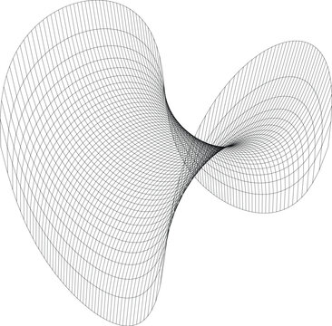 Abstract 3d wireframe surface of a hyperbolic paraboloid mathematical shape