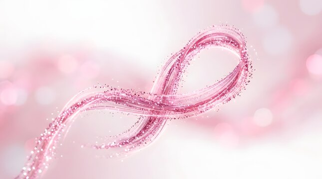 Breast cancer awareness month pink ribbon symbol