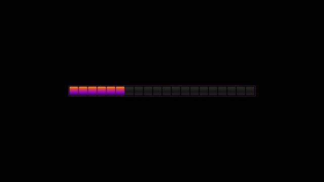 Purple and Orange Gradient Segmented Loading Progress Bar