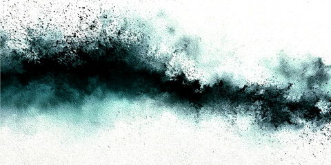 Abstract teal and white ethereal dust cloud particle dispersion, textured background effect of cosmic nebula or gas explosion with delicate granular detail, graphic resource © Sanatçi