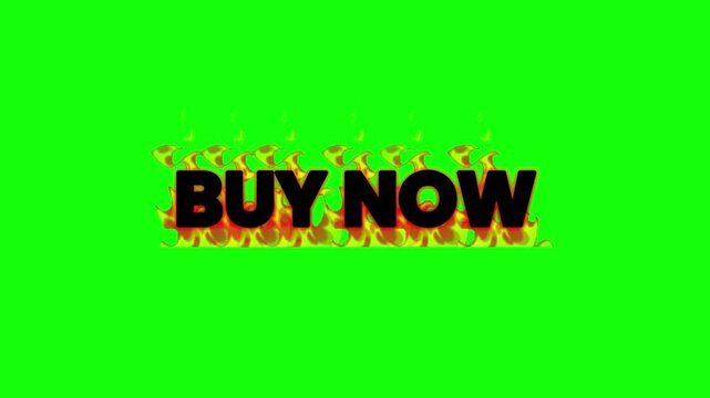 Green Screen 50 Percent Off Burning Fire Sale Text Animation Pack Modern Promotion Motion Graphic Template