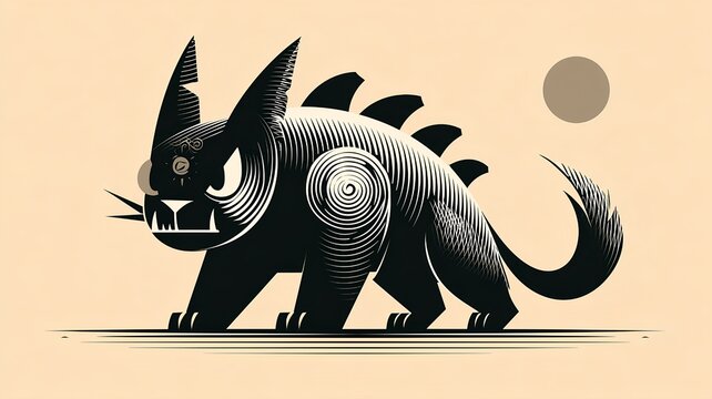 Mystical creature. Illustration on the theme of animals, mysticism, characters, and graphics.