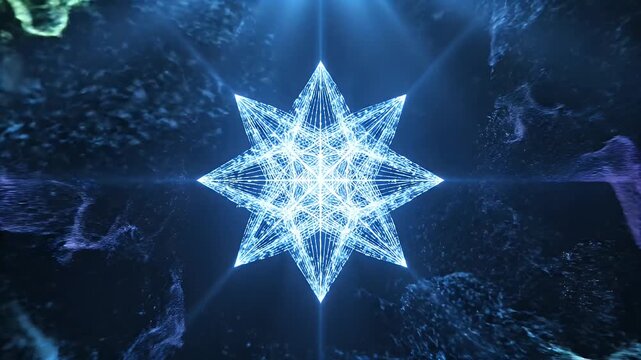 Abstract visualization of sound waves and a central DNA helix.