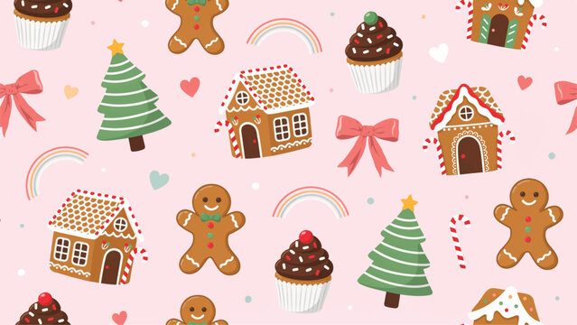christmas gingerbread house cupcake candy sweet holiday