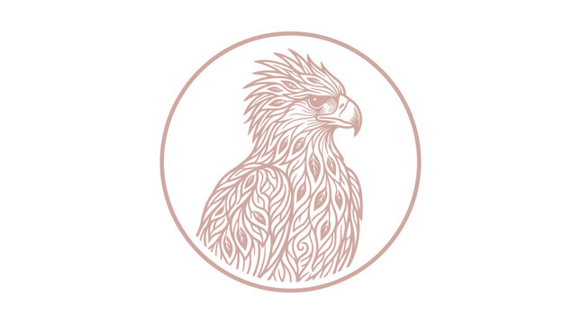 Drawing of a large bird head.