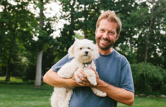 man and dog