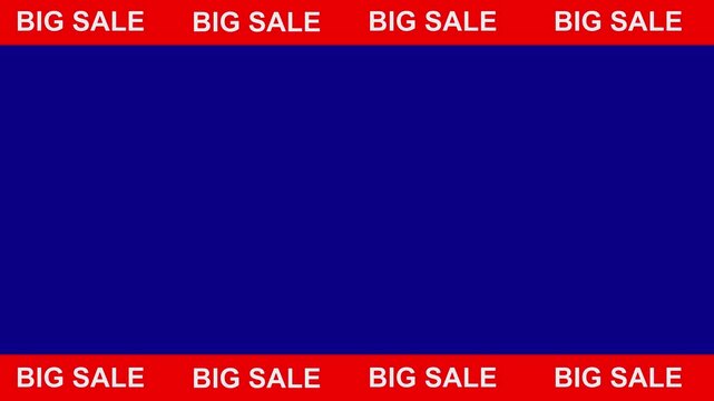  Big sale message text repeating for retail advertising, marketing, business promotion concept with live streaming. commercial discount promotion retail marketing 4k video