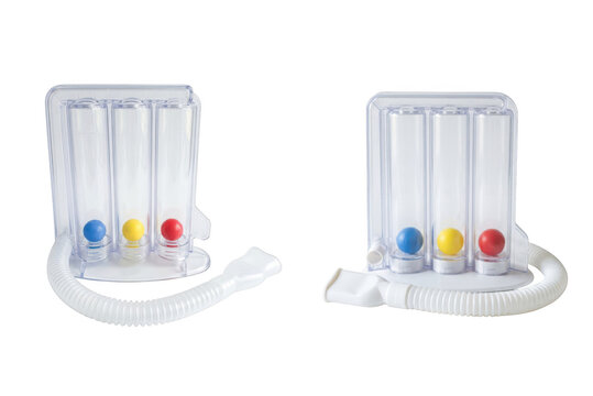 Incentive spirometer for breathing exercise isolated on transparent background
