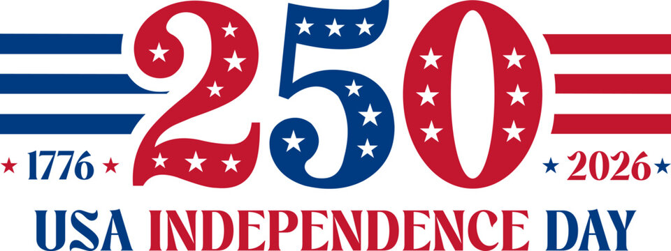 250th anniversary usa independence day logo design, 1776 to 2026
