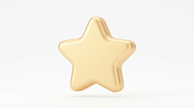 Golden star shape isolated on white background for rating or award symbol