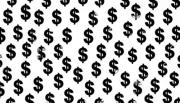 Repeating black dollar sign pattern symbolizing wealth and financial themes