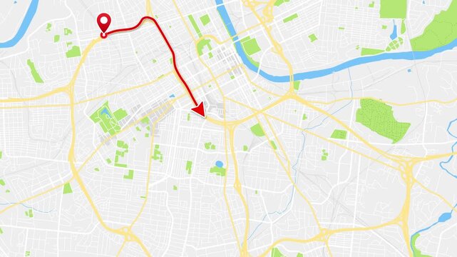 Nashville Tennessee United States Long Map Route Animation