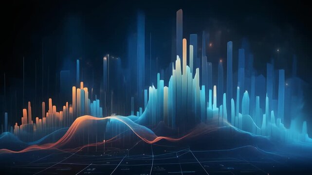Image photo animation structures cyber digital cityscape grids. Abstract image photo animation flows neon information streams. Tech image photo animation wires electronic metro links.