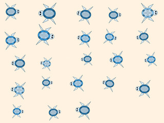 Sea Turtle Scatter Coastal Summer Pattern Vector © iushakovsky