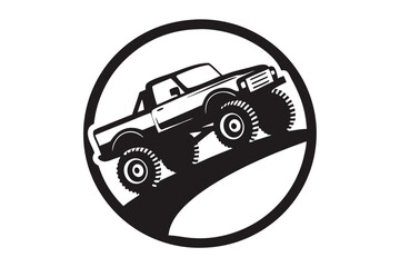 Monster Truck Conquering Rocky Mountain Terrain Off-Roading Vehicle Vector © Sonda