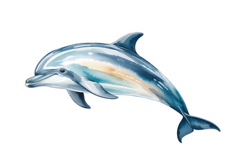 Watercolor Dolphin Illustration Isolated with Realistic Marine Mammal Clipart for PNG and Ocean Wildlife Design © Vobotosh