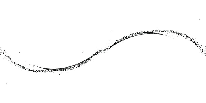 Abstract black charcoal pencil texture wave line isolated on paper