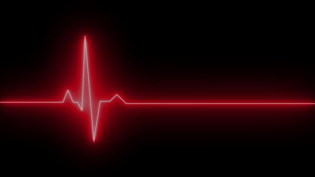 Heart beat. Electrocardiogram. ECG heartbeat monitor, ECG monitor, Heart beating and pumping, Broken heart syndrome concept ,Electrocardiogram heartbeat pulse monitor animation.