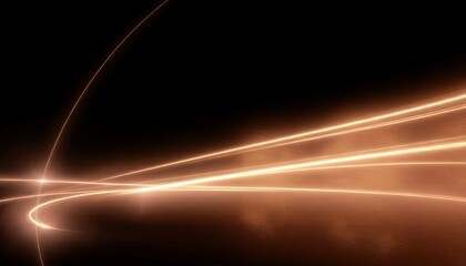 Fototapeta premium The image features golden light trails against a dark background creating a dynamic abstract visual effect with a sense of movement and energy