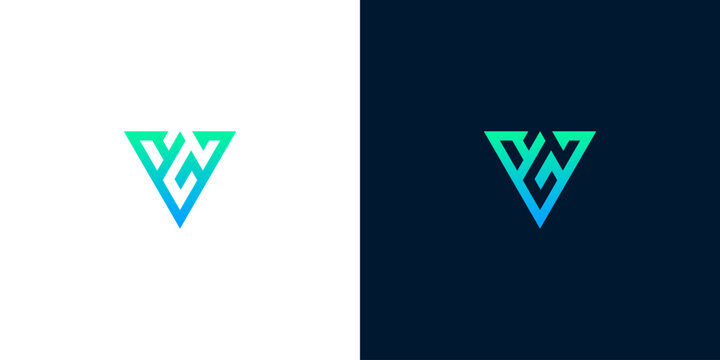 Dynamic geometric lettermark logo with a bright blue-green gradient, symbolizing innovative progress and versatile brand identity for modern digital and corporate applications