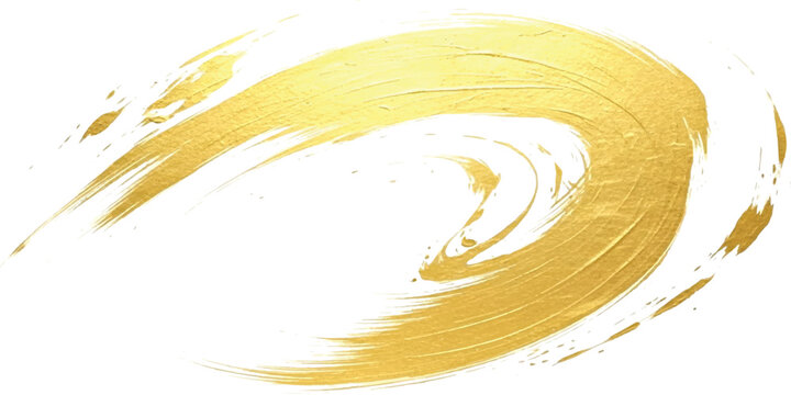 Abstract gold paint brush stroke circle shape