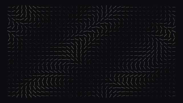 Abstract dark background with dynamic geometric line pattern and vector field effect
