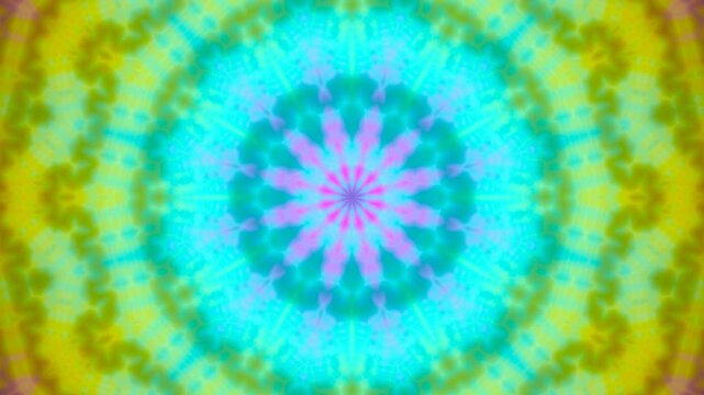Abstract vibrant psychedelic tie dye kaleidoscope motion background