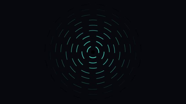 Abstract green concentric dashed circles radar HUD motion background loop