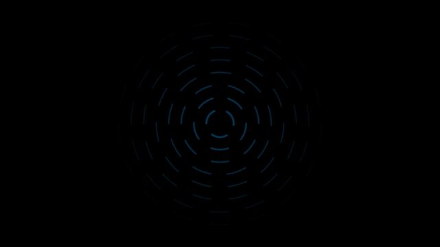 Abstract dark blue concentric dashed circles motion background vj loop video wallpaper