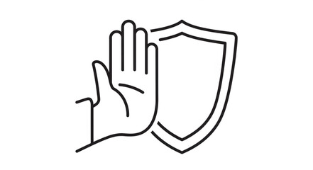 Fototapeta premium Hand Stopping Shield Icon