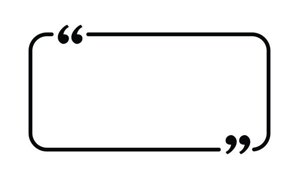 Quote box with quotation marks vector illustration of a speech bubble for quotes
