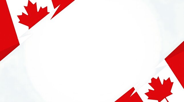 Abstract Canadian maple leaf flag design with blank space for text presentation in the center