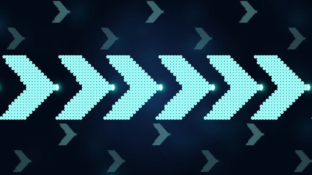 Abstract chevron arrows moving to the right background digital technology style with space for text animation