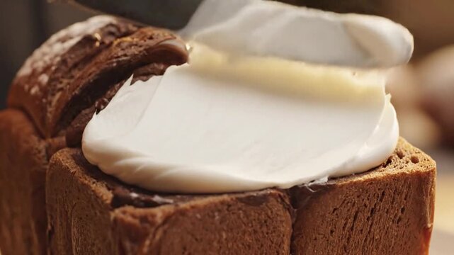 Bakery slice with cream video advertise suitable to your bread, display, brand, food, bar, cafe, restaurant, shop, bakery day, bread day, marketing, business, and more