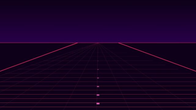 Neon Pink Outrun Road Speed Perspective Animation