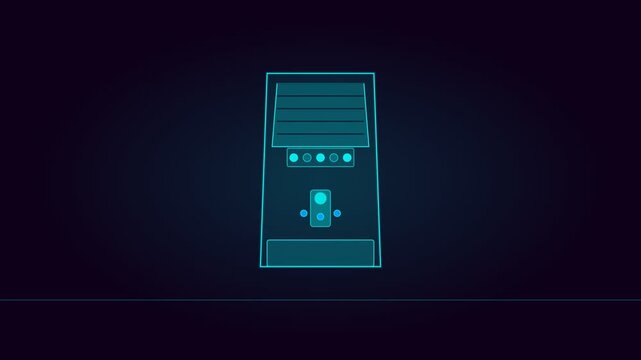 Electric Cyan Arcade Cabinet 80s Gaming Animation