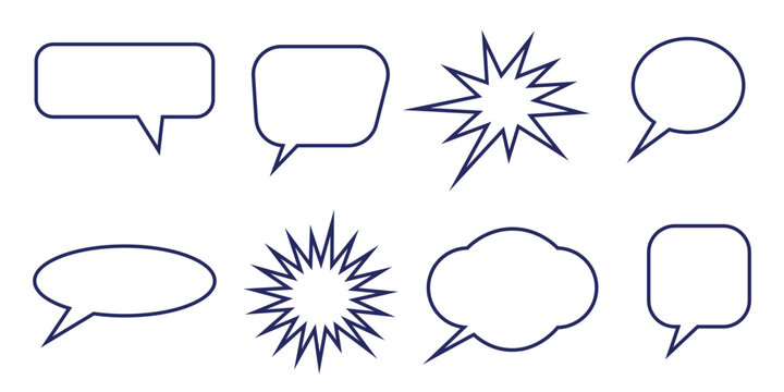 Speech bubbles and comic book explosion icons