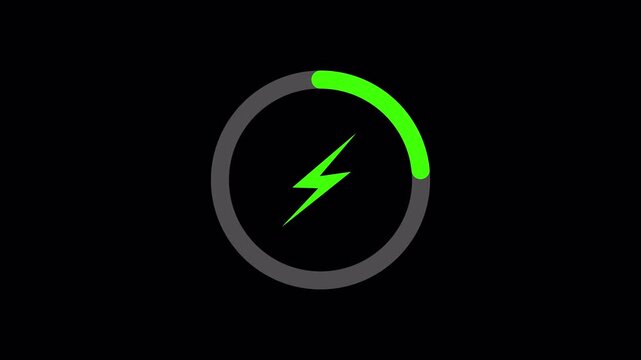 Mobile phone battery low warning blink animation transparent background alpha channel