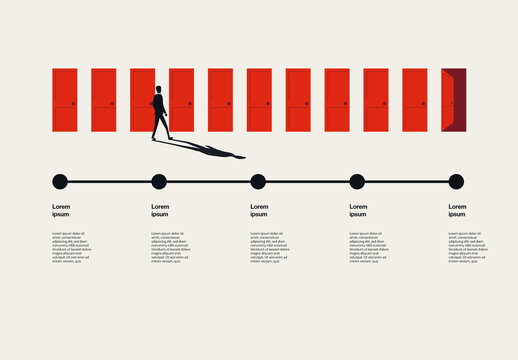 Business Opportunity Infographic Template with Doors Illustration