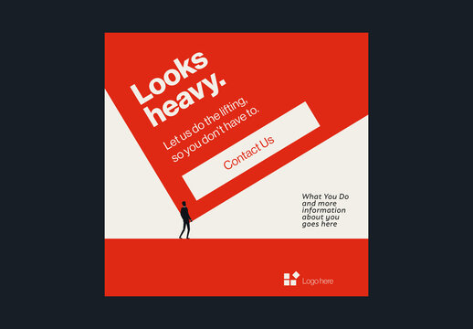 Heavy Lifting Social Media Post Template for Services Offer