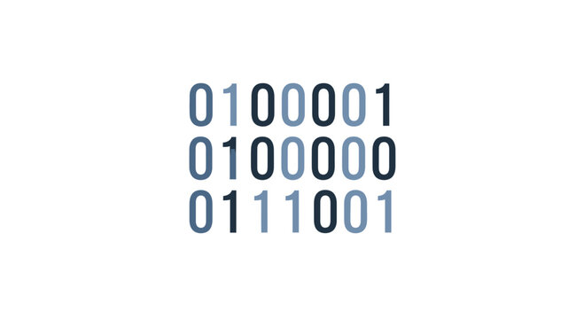 Minimalist binary code pattern representing digital data and computing technology