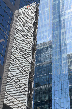 abstract reflections of First Canadian Place, headquarters of BMO Financial Group, Toronto