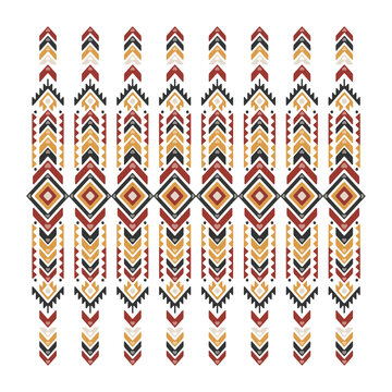 Ethnic tribal pattern vertical borders, geometric native style decorative for textile and colorful