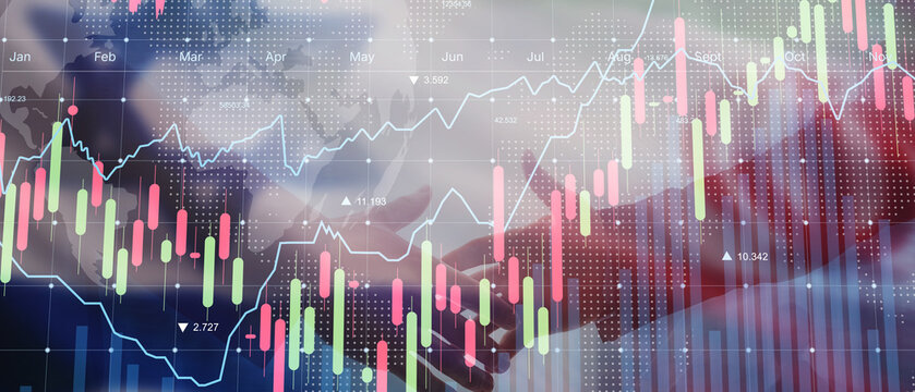 Double Exposure Financial Trading Charts with Handshake Collaboration