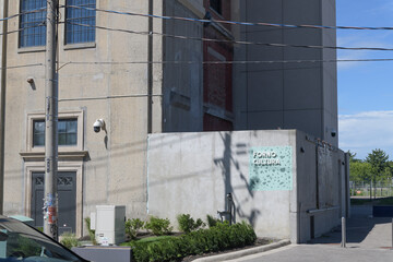 Fototapeta premium sign outside Forno Cultura MOCA/Bread Lab located at 158 Sterling Rd, Museum of Contemporary Art, Toronto