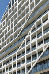 Naklejka premium abstract, east elevation of MRKT (Dundas Alexandra Park Residences) apartments and condos by Tridel, designed CS&P Architects and SvN Architects + Planners, 593 Dundas St W, Toronto