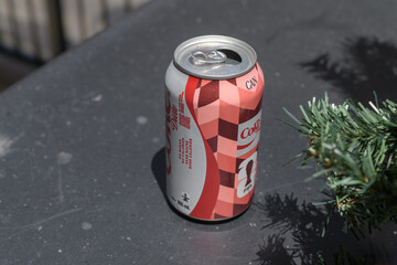 Fototapeta premium discarded FIFA World Cup branded Coca-Cola Coke can, Toronto