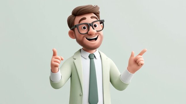 Professional instructor explaining step-by-step instructions while speaking and pointing toward empty space for overlay text. Clean white background, natural mouth movement and modern educational